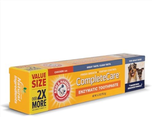 Arm & Hammer Complete Care Enzymatic Dog Toothpaste for Puppies and Adult Dogs - Pet Dental Care for Clean Teeth 6.2 Ounce (Pack of 6)