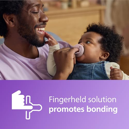 Philips Avent Soothie Orthodontic Baby Pacifiers, 100% Silicone Pacifiers, One Piece, BPA-Free, for Babies 3-18 Months, 2 Lilac and 2 Pink, 4 Pack, Model SCF192/70