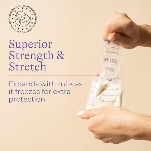Lansinoh Breastmilk Storage Bags, 200 Count Value Pack, Baby Essentials, Fast Freeze & Thaw Breast Milk Bags for Baby Bottle Feeding, Superior Strength & Stretch, 6 Ounce