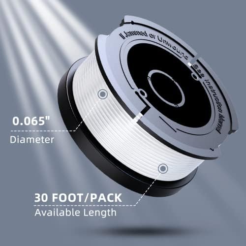 10 Pack Weed Eater String Compatible with Black+Decker, AF-100 0.065" Weed Wacker String Refill 240ft Automatic Feed String Trimmer Replacement Spool Line for Black&Decker(8 Spool+2 Cap+2 Spring)