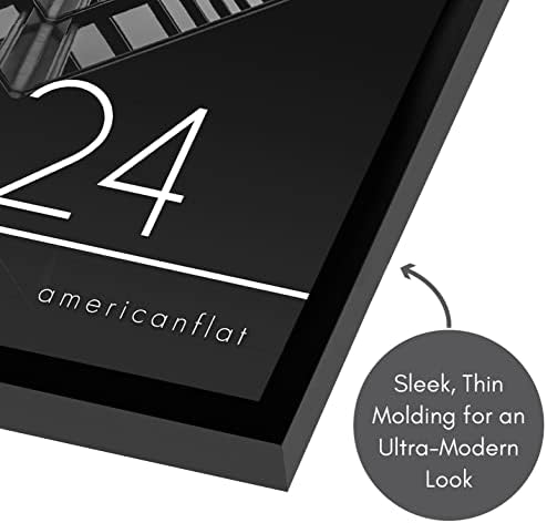Americanflat 18x24 Poster Frame with Polished Plexiglass - Streamline Collection - Thin Border Picture Frame for Wall Display - Hanging Hardware Included - Black