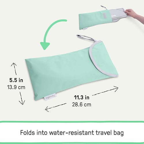 Ingenuity Foldaway Travel Potty Training Seat with Storage Bag, Folding & Portable Toddler Potty Seat, Easy One-Handed Open, Non-Slip Grip