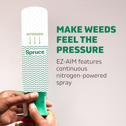 Spruce EZ-AIM Grass and Weed Killer Spray - Precision Shot for Cracks, Edges & Small Spaces - Starts Wilting in 1 Hour, Dead Weeds in 24 Hours (3 Pack, 10 Oz Each)