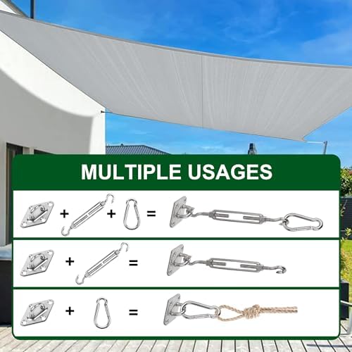 YOFIT Shade Sail Hardware Kit 6 inch for Triangle Rectangle Sun Shade Sail Installation, 304 Grade Stainless for Garden Outdoors, 80 Pcs
