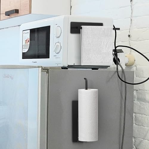 Magnetic Paper Towel Holder, Toilet Paper Roll Holder Magnetic Towel Rack Wall Mount Fridge Organizer for Paper Towels Rolls Bathroom Toilet Pantry RV Kitchen Organizers and Storage 2 Pack