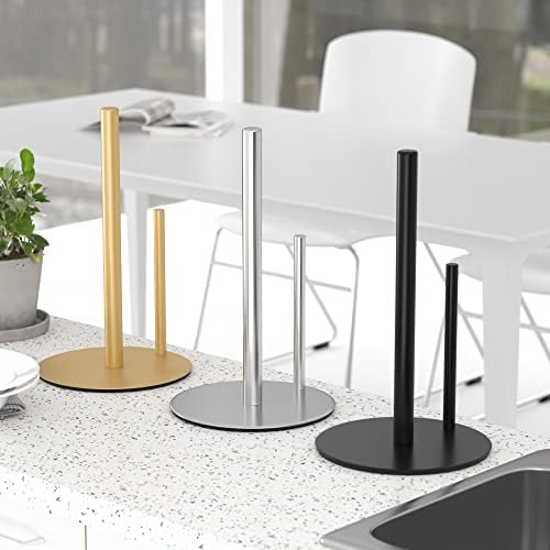 Paper Towel Holder Gold, Premium Stainless Steel Kitchen Roll Dispenser, Countertop Roll Organizer