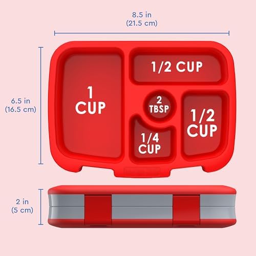 Bentgo Kids Prints Leak-Proof, 5-Compartment Bento-Style Kids Lunch Box - Ideal Portion Sizes for Ages 3-7, Durable, Drop-Proof, Dishwasher Safe, & PFAS & BPA-Free Materials (Trucks)