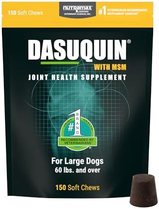 Nutramax Laboratories Dasuquin with MSM Soft Chews, Large Dog, 150 Count, brown