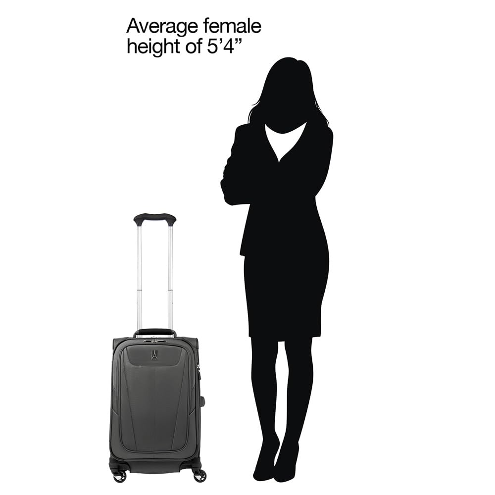 Travelpro Maxlite 5 Softside Expandable Luggage with 4 Spinner Wheels, Lightweight Suitcase, Men and Women, Shadow Grey, 3-Piece Set (21/25/29)