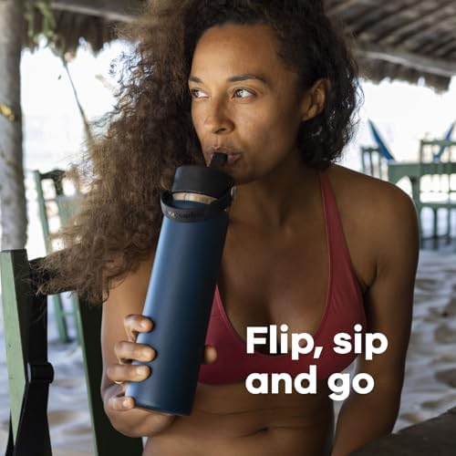 Hydro Flask 32 Oz Wide Flex Straw Cap Bottle - Insulated Stainless Steel - Wide Straw Lid, Non Spill, Leakproof in Polar Plunge