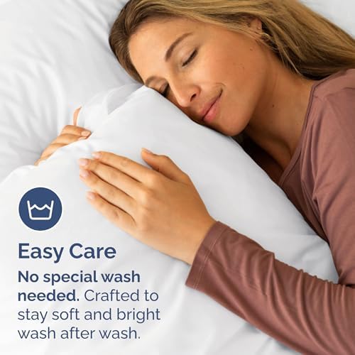 Queen Pillow Cases Set of 2 - Ultra Soft Hotel Quality Pillowcase Covers - Comfy, Cozy & Wrinkle Free - Shrinkage, Stain and Fade Resistant - Machine Washable Pillow Protectors - 2 Piece Set - White