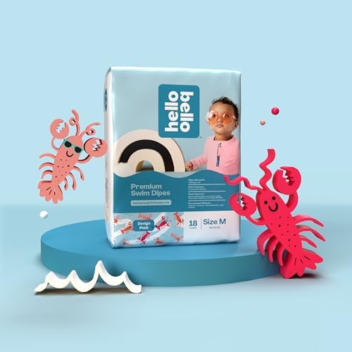Hello Bello Premium Swim Diapers I Affordable and Eco-Friendly Disposable Swim Dipes for Babies and Kids I Size Medium - Diaper Size 4-5