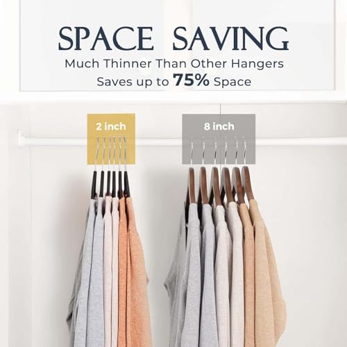 HOUSE DAY Black Velvet Hangers 60 Pack, Non Slip Clothes Felt Hanger Heavy Duty for Coat, Premium Slim Space Saving Suit Hangers for Closet Organizer, 360° Rotating Silver Hook