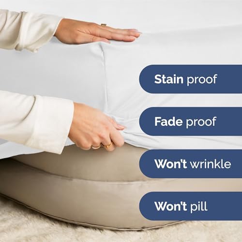Extra Deep Queen Fitted Sheet - Hotel Luxury Single Fitted Sheet Only - Easily Fits 18 inch to 24 inch Mattress - Ultra Soft, Wrinkle Free w/Extra Deep Pockets - Easy-Care, Breathable & Comfy - White