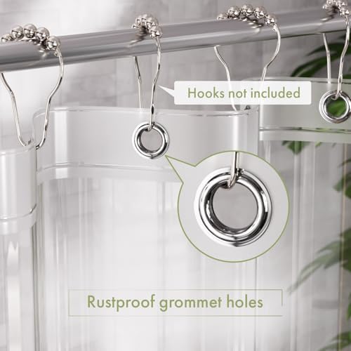 AmazerBath Long Shower Curtain Liner with 3 Magnets, 72x80 Clear Shower Curtain Liner Tall, Waterproof Plastic Shower Liner, Lightweight PEVA Shower Curtain with 12 Rustproof Metal Grommets