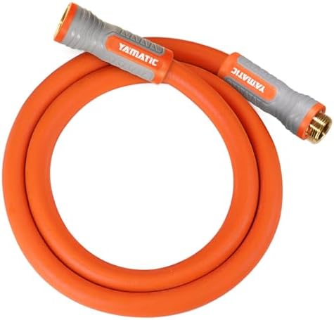 YAMATIC Heavy Duty Short Garden Hose 5/8 in x 5 ft with Swivel Fitting, Super Flexible Leader hose,All-weather, Lightweight, Burst 600 PSI