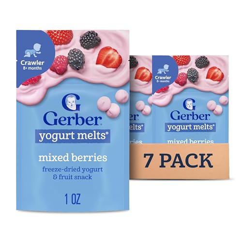Gerber Baby Snacks Yogurt Melts, Mixed Berries, 1 Ounce (Pack of 7)
