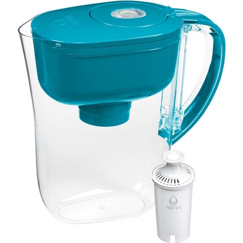 Brita Metro Water Filter Pitcher with SmartLight Change Indicator, BPA-Free, Replaces 1,800 Plastic Water Bottles a Year, Lasts Two Months, Includes 1 Filter, Small - 6-Cup Capacity, Turquoise