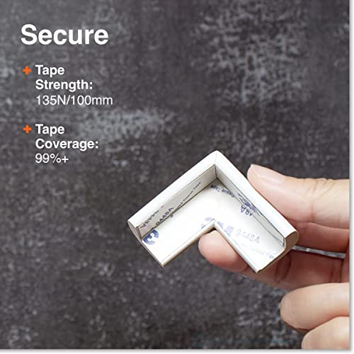 Roving Cove Slim-Fit Corner Edge Protector for Baby Proofing (Small 15ft Edge 4 Corners), Furniture Safety Bumper Guard, Soft NBR Rubber Foam, 3M Adhesive, Oyster White (Off White)