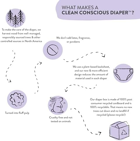 The Honest Company Clean Conscious Overnight Diapers for Sensitive Skin | Hypoallergenic, Fragrance Free | Cozy Cloud + Star Signs | Club Box, Size 5 (27+ lbs), 40 Count
