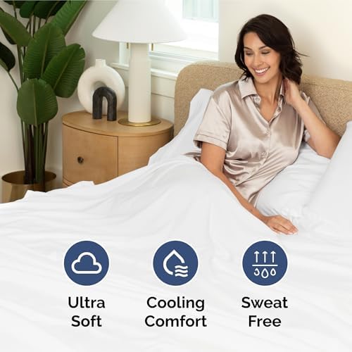 Extra Deep Queen Fitted Sheet - Hotel Luxury Single Fitted Sheet Only - Easily Fits 18 inch to 24 inch Mattress - Ultra Soft, Wrinkle Free w/Extra Deep Pockets - Easy-Care, Breathable & Comfy - White