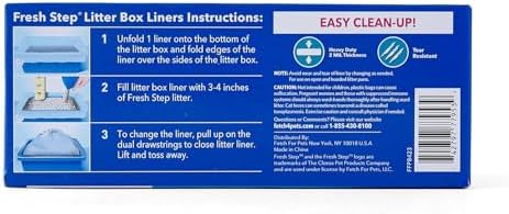 Fresh Step Drawstring Large Litter Box Liners | Heavy Duty Liners for Cat Litter Box | Scented & Unscented Available | Quick & Easy Cleanup, Scented, Large - 3 Pack