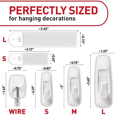Command Variety Pack, Including 10 Pairs of Picture Hanging Strips, 6 Wire Hooks and 8 Utility Hooks for Hanging, Organization and Storage, Damage-Free Hanging Up to 19 Items, 1 Kit