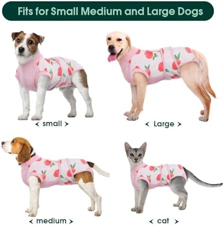 Kuoser Dog Onesie for Surgery Female, Surgical Onesie for Dogs, Female & Male Post-Op Wear, Recovery Suit for Dogs After Surgery Breathable Pet Surgery Suit, Pink XL