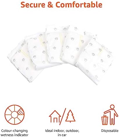 Amazon Basics Absorbent, Leakproof Male Dog Wrap Disposable Diapers, Small, Pack of 50, White