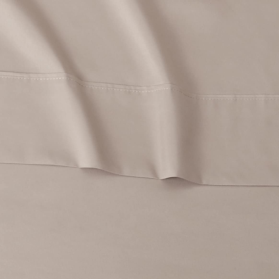 Amazon Basics Lightweight Super Soft Easy Care Wrinkle Free Breathable Microfiber 4 Piece Bed Sheet Set with 14-Inch Deep Pockets, King, Taupe, Solid