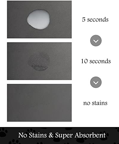 Pet Feeding Mat-Absorbent Dog Mat for Food and Water Bowl-No Stains Quick Dry Dispenser Mat-Dog Accessories Pet Supplies-Bowl for Messy Drinkers(Darkgrey,16"x24"