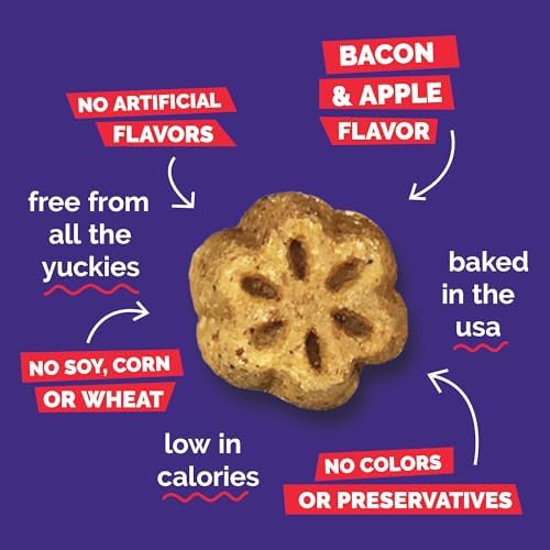 Fruitables Skinny Mini Dog Treats, Healthy Sweet Potato Treat for Dogs, Low Calorie & Delicious, Puppy Training, Free of Wheat, Corn and Soy, Made in the USA, Bacon and Apple Flavor, 12oz