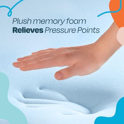 LINENSPA Memory Foam Mattress Topper - 3 Inch Gel Infused Memory Foam - Plush Feel - Cooling and Pressure Relieving - CertiPUR Certified - Dorm Room Essentials - Full XL Size