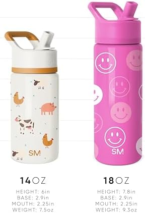 Simple Modern Kids Summit Water Bottle with Straw Lid | 18oz Stainless Steel Cup Insulated Tumbler for Toddlers, School | Confetti