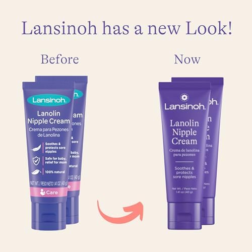 Lansinoh Lanolin Nipple Cream Safe for Breastfeeding Baby, 100% Natural Nipple Butter for Mom, Breastfeeding Essentials, 1.41 Ounces (2 Pack)