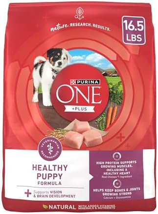 Purina ONE Plus Healthy Puppy Formula High Protein Natural Dry Puppy Food with added vitamins, minerals and nutrients - 16.5 lb. Bag
