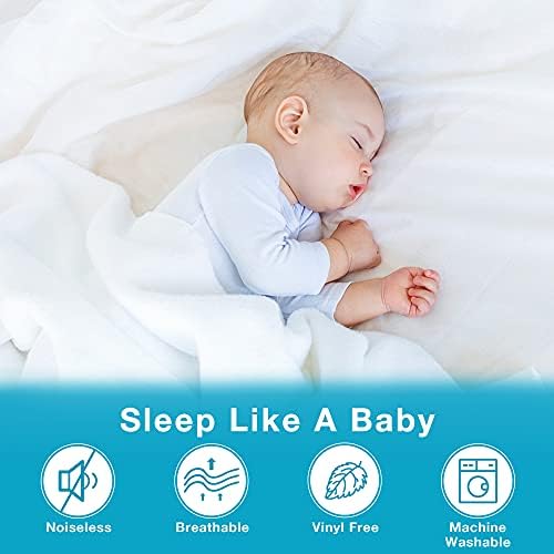 Lunsing Full Size Mattress Protector, Waterproof Breathable Noiseless Mattress Pad with Deep Pocket for 6-16 Inch Mattresses, White