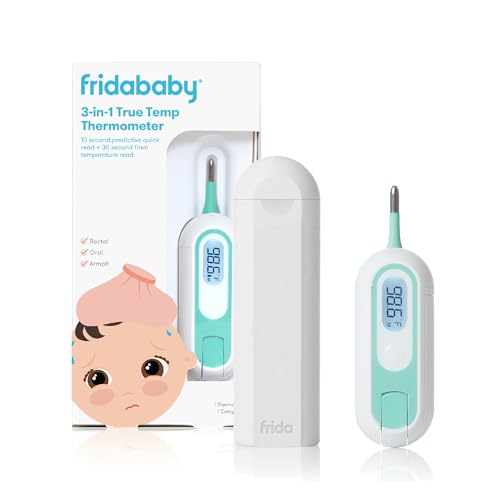 Frida Baby 3-in-1 Rectal, Underarm & Oral Thermometer for Kids, Digital Baby Thermometer for Infants, Toddlers, & Kids