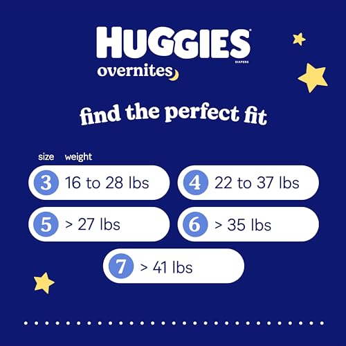 Huggies Overnites Size 5 Overnight Diapers (27+ lbs), 50 Ct, Packaging May Vary