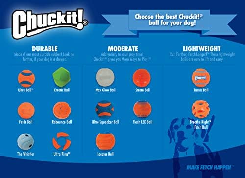 Chuckit! Ultra Squeaker Ball Dog Toy, Large (3 Inch) 1 Pack, for Large Breeds