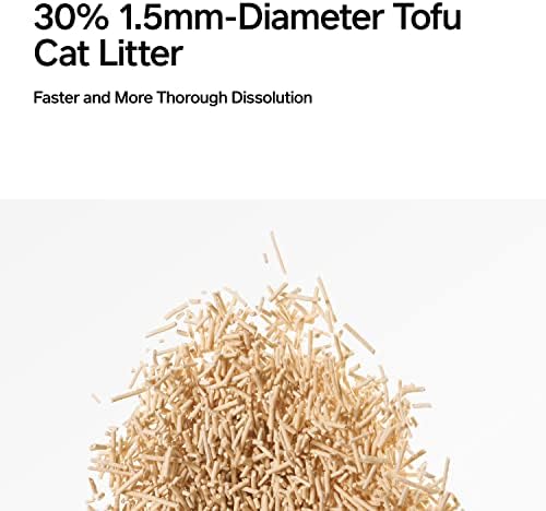 pidan Tofu Cat Litter Clumping,Flushable,Ultra Absorbent and Fast Drying, 100% Natural Ingredients Litter,Solubility in Water,Really Dust-Free,Less Scattering (5.3lb×2bags)