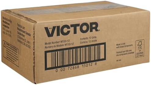 Victor Mouse Traps M150-12, Metal Pedal, Sustainably Sourced FSC Wood, Wooden Mouse Traps - Pack of 12
