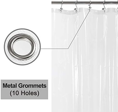 Barossa Design 60 x 72 Inches Shower Curtain Liner with 6 Weighted Magnets, Heavy Duty PEVA, 10 Grommet Holes, Waterproof, PVC Free, Clear, 60x72