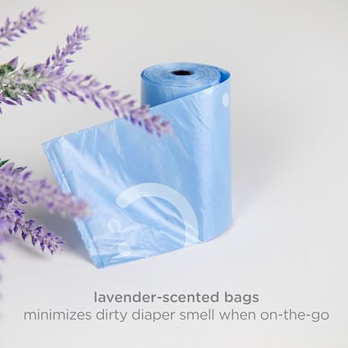 Ubbi Retractable On the Go Bag Dispenser for Travel, Diaper Bag Accessory, Must Have for Newborn, Helpful Baby Item, Gray