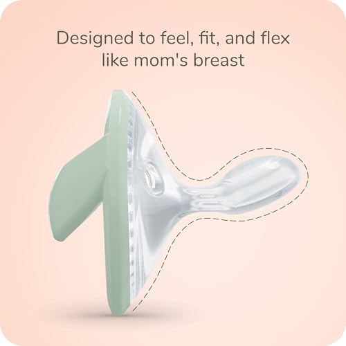 NUK Perfect Match Silicone Pacifier, 4 Pack, for Ages 0-6m, Green & White