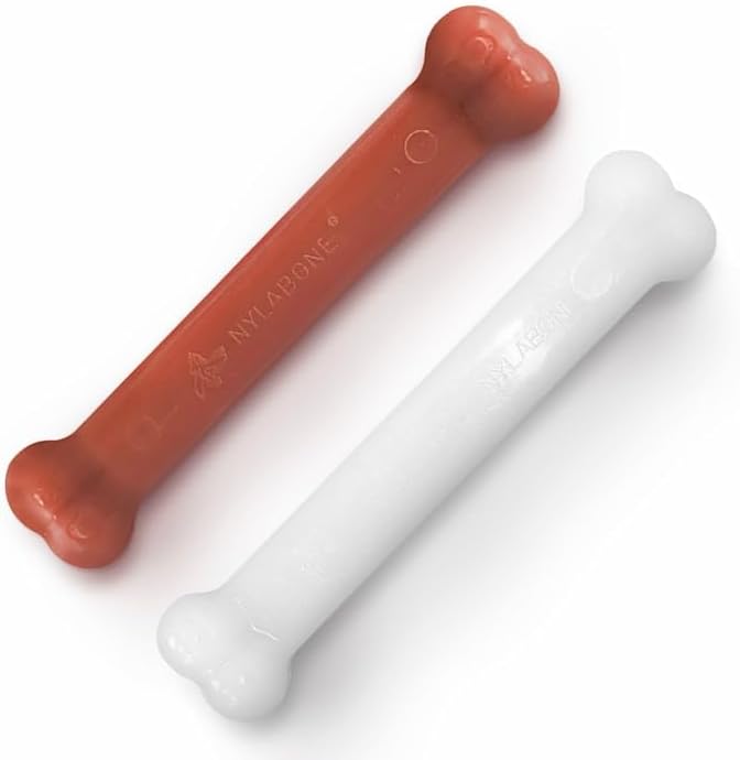 Nylabone Original Bone Power Chew Toy for Dogs, Durable Dog Toys for Aggressive Chewers, Basted Blast Chicken Flavor, Large - Up to 50 lbs, 2 Pack