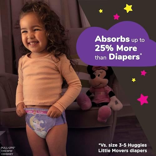 Pull-Ups Girls' Night-Time Potty Training Pants, Size 4T-5T Overnight Training Underwear (38-50 lbs), 52 Ct