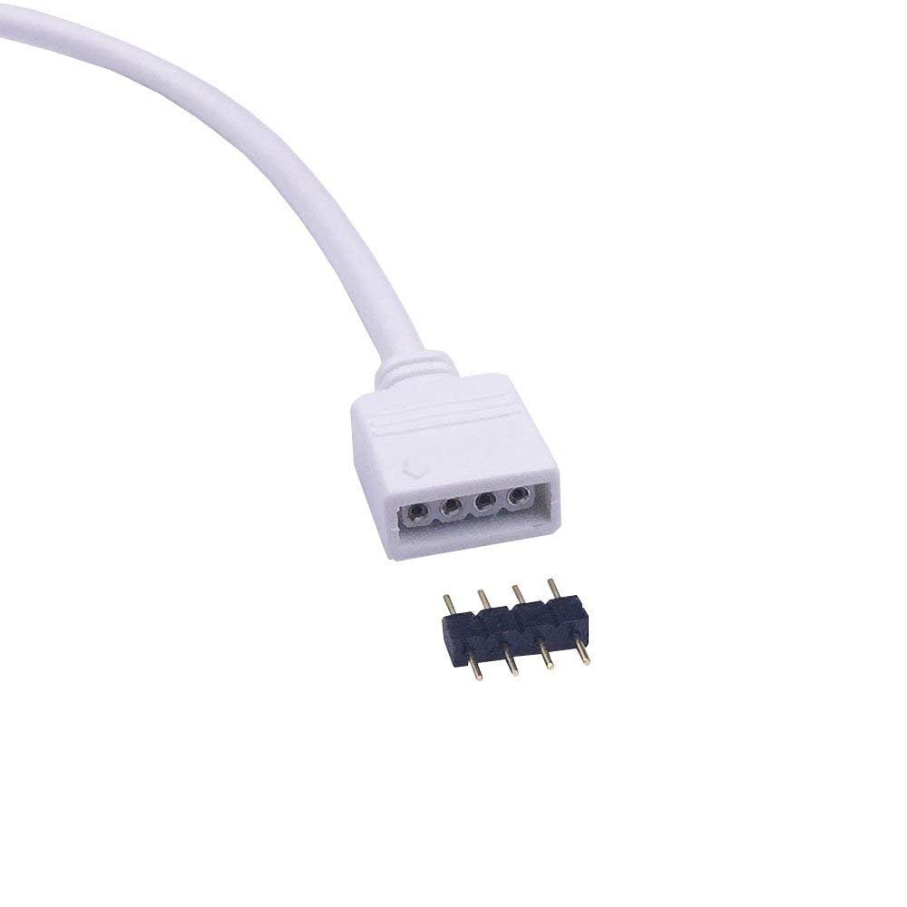LitaElek 20pcs 4 Pin LED Strip Connector Male to Male Adapter Plug for SMD 5050 3528 2835 RGB LED Strip TV Backlight LED Tape Flexible Ribbon Rope Light Controller Connector, Black