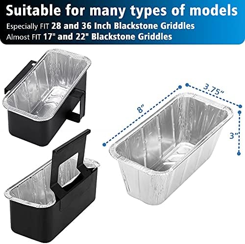 20 Pack Blackstone Grease Cup Liners, Grease Catcher Liner, Aluminum Foil Drip Pan for 28 and 36 inch Blackstone Griddle