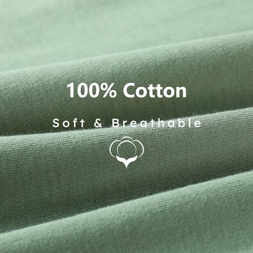 Baby Sleep Sack 0-6 Months, 100% Cotton Sleeping Sack for Newborn and Infant, 3 Pack Baby Wearable Blanket, 0.5 Tog Lightweight Double Zipper Sleep Bag Cyan